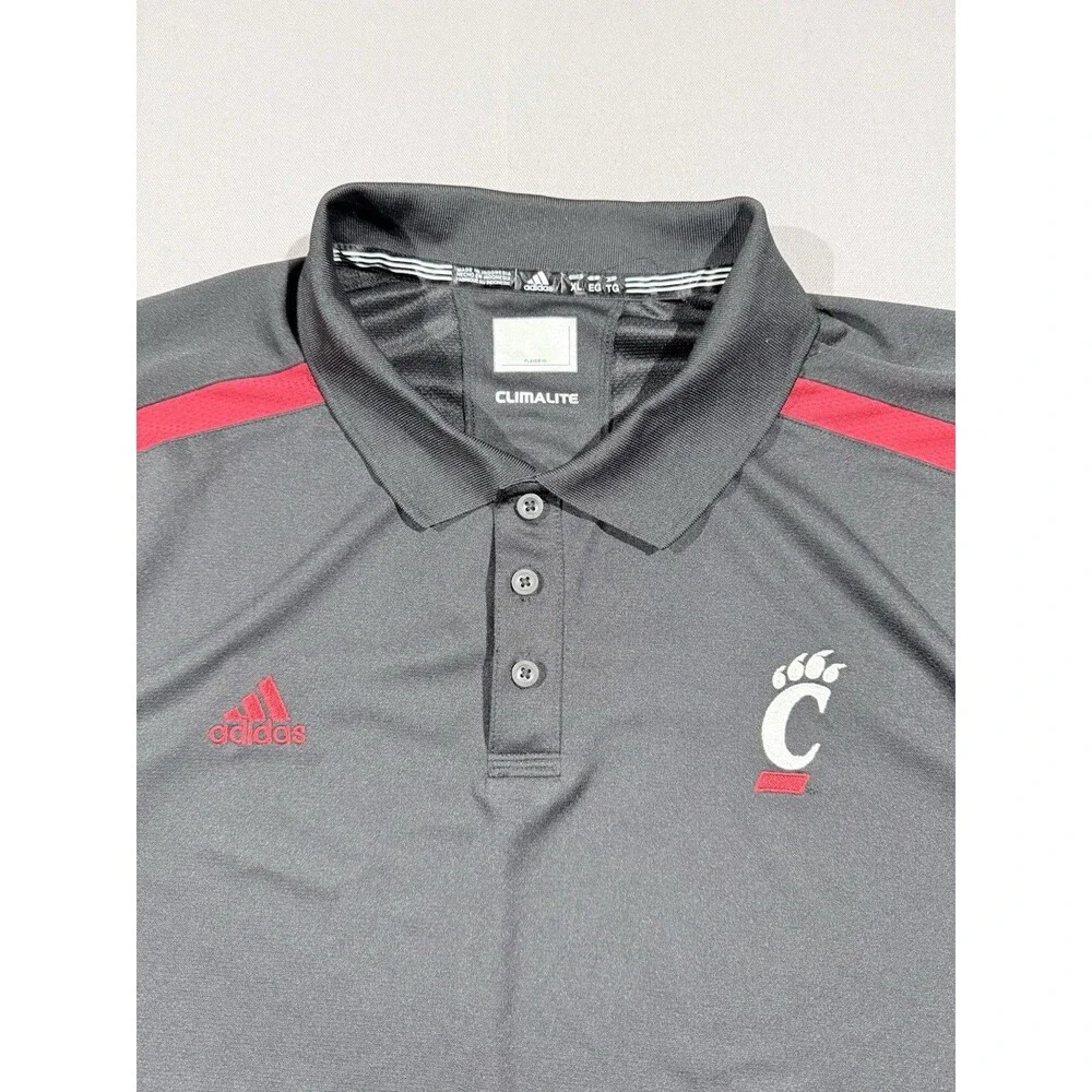 Adidas Climalite XL Black/Red Cincinnati Bearcats Polo Shirt